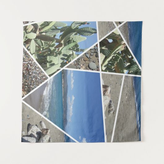 Mediterranes Collage Design Wandteppich (Vorderseite (Horizontal))