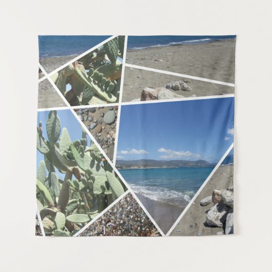 Mediterranes Collage Design Wandteppich (Vorderseite)