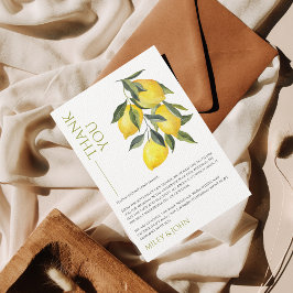 Mediterranes Italien Griechenland Lemon Vibrann Dankeskarte