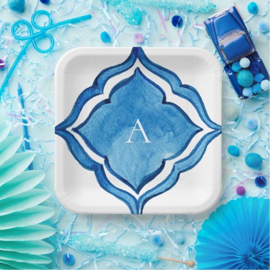 Mediterranes Kobalt Pappteller (Party)