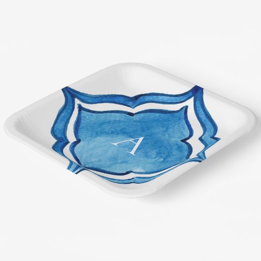 Mediterranes Kobalt Pappteller (Gewinkelt)