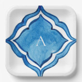 Mediterranes Kobalt Pappteller (Vorderseite)