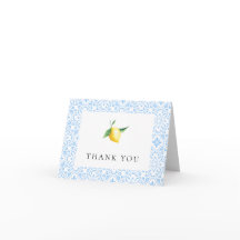 Mediterranes Lemon Brautparty Danke Karte