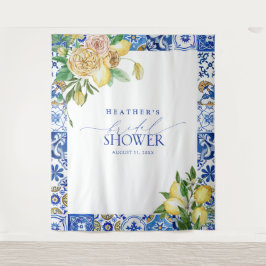 Mediterranes Lemon Brautparty Foto Stand Wandteppich