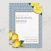 Mediterranes Lemon Probe Abendessen Einladung (Vorne/Hinten)