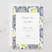 Mediterranes Lemon Probe Abendessen Einladung (Rückseite)