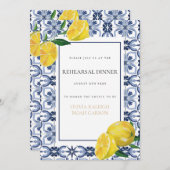 Mediterranes Lemon Probe Abendessen Einladung (Vorne/Hinten)