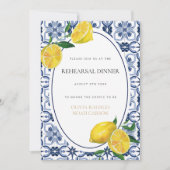 Mediterranes Lemon Probe Abendessen Einladung (Vorderseite)