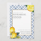 Mediterranes Lemon Probe Abendessen Einladung (Vorderseite)