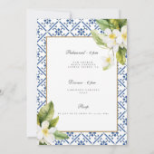 Mediterranes Lemon Probe Abendessen Einladung (Rückseite)