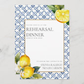 Mediterranes Lemon Probe Abendessen Einladung (Vorne/Hinten)