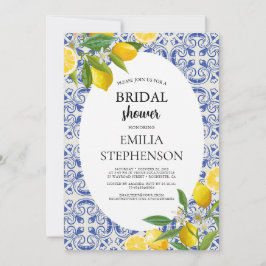 Mediterranes Lemon Wedding Brautparty Einladung