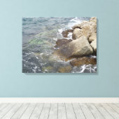 Mediterranes Meer Wassergesteine Küstenfotografie Leinwanddruck (Insitu (Holzboden))