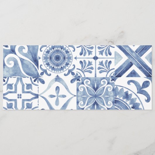 Mediterranes Menü "Blue Tile" Menükarte (Rückseite)