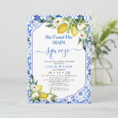 Mediterranes Positano Hauptpresse Brautparty Einladung (Stehend Vorderseite)