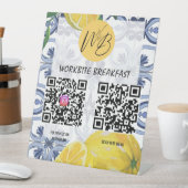 Mediterranes Restaurant Menü Instagram Qr Code Sockelschild (In Situ)