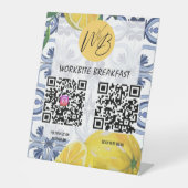 Mediterranes Restaurant Menü Instagram Qr Code Sockelschild (Vorderseite)