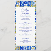 Mediterranes Sommerzeitziegel Flat Menu Menükarte (Vorderseite)