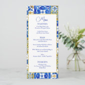 Mediterranes Sommerzeitziegel Flat Menu Menükarte (Stehend Vorderseite)