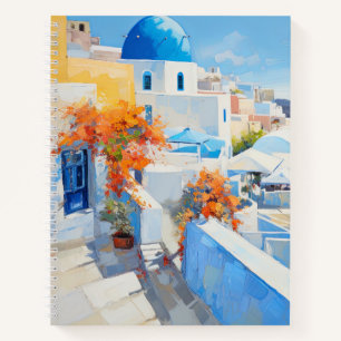 Mediterranes Spiral-Notebook im Stile der Küste Notizblock