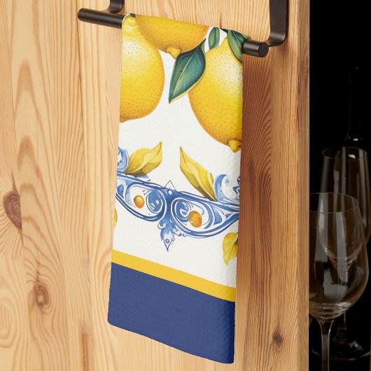Mediterranes Tile Lemon Bouquet Geschirrtuch