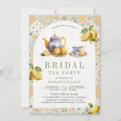 Mediterranes Tile Lemon Tea Party Brautparty Einladung (Vorderseite)