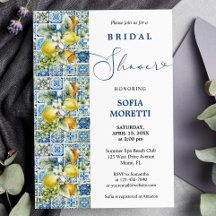 Mediterranes Tile Lemons Baby oder Brautparty