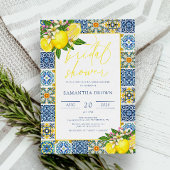 Mediterranes Tile & Lemons Chic Brautparty Einladung