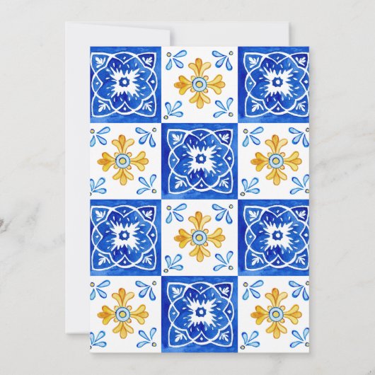 Mediterranes Tile Main Squeze Lemon Brautparty Einladung (Rückseite)