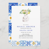 Mediterranes Tile Main Squeze Lemon Brautparty Einladung (Vorne/Hinten)