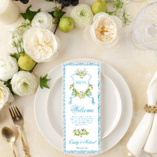 Mediterranes Wappen Hochzeitsmenü Menükarte