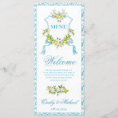 Mediterranes Wappen Hochzeitsmenü Menükarte (Vorderseite)