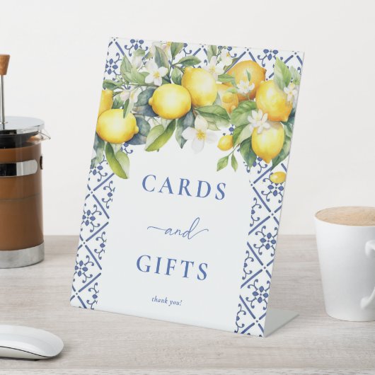 Mediterranes Zitronengebäck Brautparty Karten und  Sockelschild (In SItu)