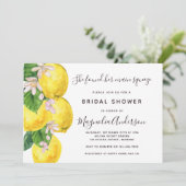 Mediterranes Zitronenmeer-Brautparty Einladung (Stehend Vorderseite)