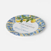 Mediterranes Zitronenmeer-Brautparty Pappteller (Schrägansicht)