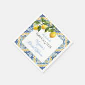 Mediterranes Zitronenmeer-Brautparty Serviette (Ecke)
