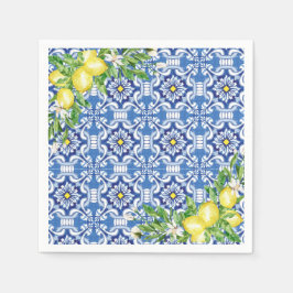 Mediterranes Zitronenpapier Napkin Serviette
