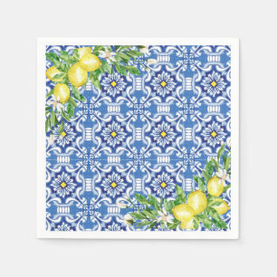 Mediterranes Zitronenpapier Napkin Serviette