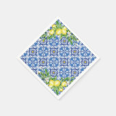 Mediterranes Zitronenpapier Napkin Serviette (Ecke)