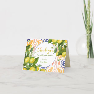 Mediterrannean Lemon Main Squeeze Baby Dusche Dankeskarte