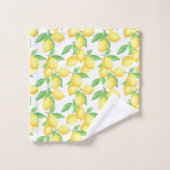 Mediterrenean Citrus Lemon pattern Badhandtuch Set (Waschlappen)