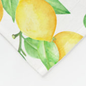 Mediterrenean Citrus Lemon pattern Fleecedecke (Ecke)