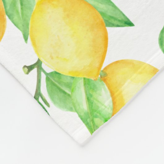 Mediterrenean Citrus Lemon pattern Fleecedecke (Ecke)