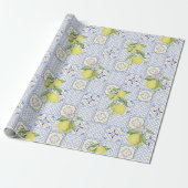 Mediterrenean Citrus Lemon pattern Geschenkpapier (Ungerollt)