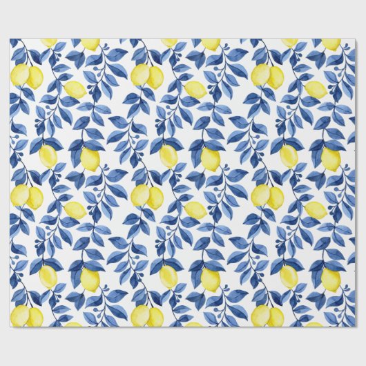 Mediterrenean Citrus Lemon pattern Geschenkpapier (Flach)