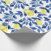 Mediterrenean Citrus Lemon pattern Geschenkpapier (Ecke)