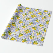 Mediterrenean Citrus Lemon pattern Geschenkpapier (Ungerollt)
