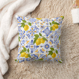 Mediterrenean Citrus Lemon pattern Kissen