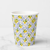 Mediterrenean Citrus Lemon pattern Paper Cups Pappbecher (Vorderseite)