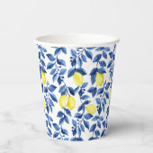 Mediterrenean Citrus Lemon pattern Pappbecher (Rückseite)